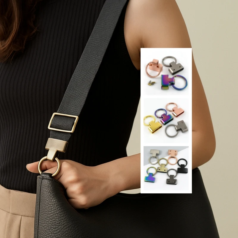 

10/20P Meetee 20/24mm O Ring Metal Buckles for Keychain Carabiner Clips Pendant Stopper Hook Bag Hanging Hooks Craft Accessories