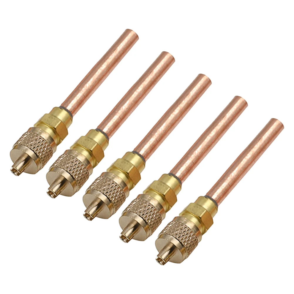 

Easy to Use 5pcs Copper HVAC ServiceAccess Valve Stem Core Refrigeration Check Fluoride Nozzle for Leak Prevention