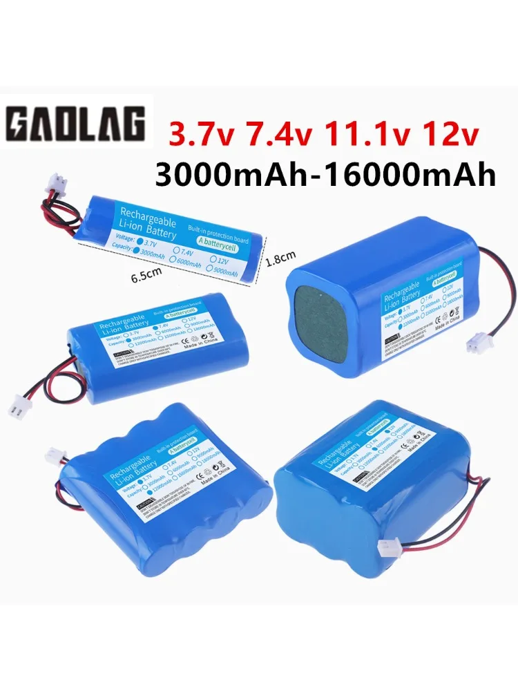 3.7V 7.4V 11.1V 12V 18650 12000mAh met draden Lithium-ion oplaadbare batterij met PCB voor Bluetooth Speaker zonne-koplampen - afbeelding 2
