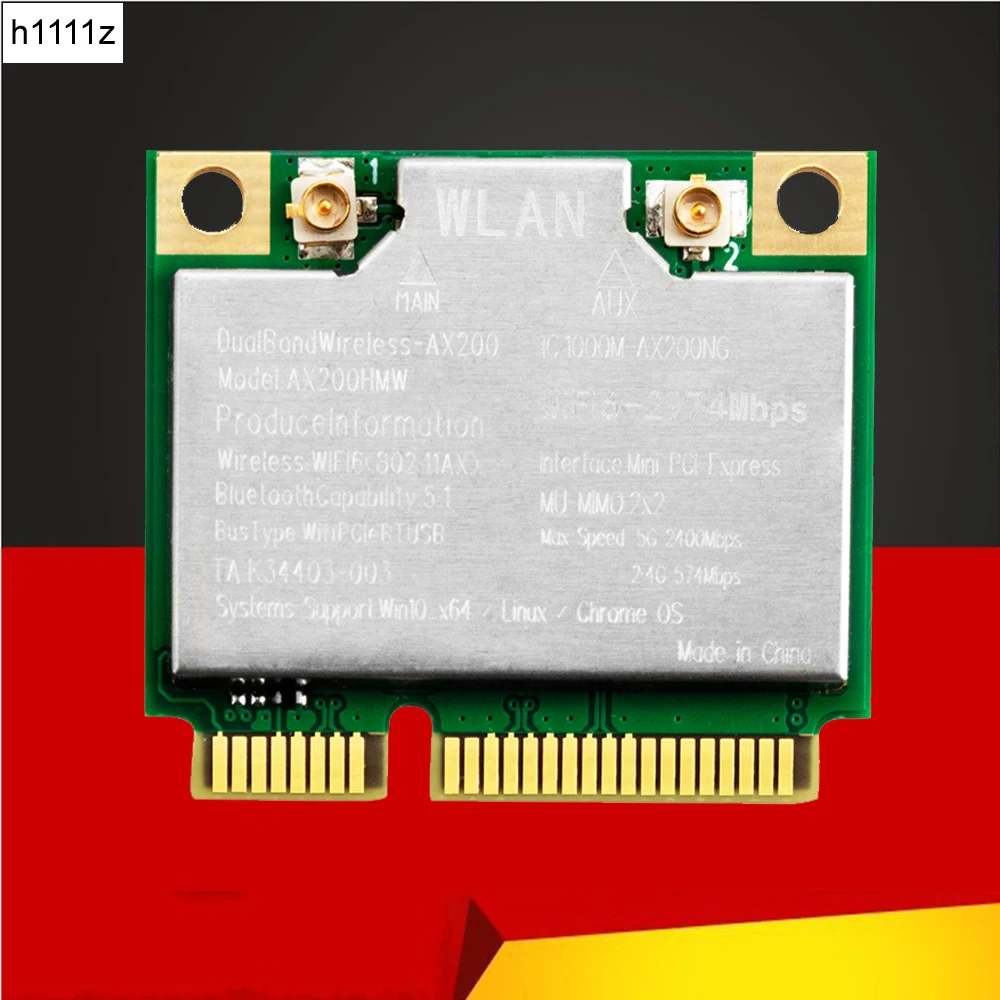 

NEW 2974Mbps Wifi 6 Dual Band Wireless Half Mini PCI-E Network Wlan Wifi Card Bluetooth 5.1 802.11ax/ac 2.4/5Ghz Adapter MU-MIMO