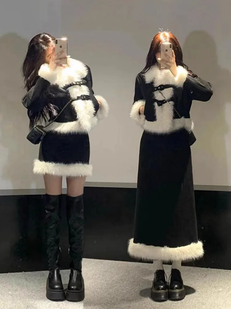 

Winter 2024 New Sle Fce Lined Two Piece Set High End Feel Cotton Filled Fur Collar Jaet Small Fraance Sle Set Dr