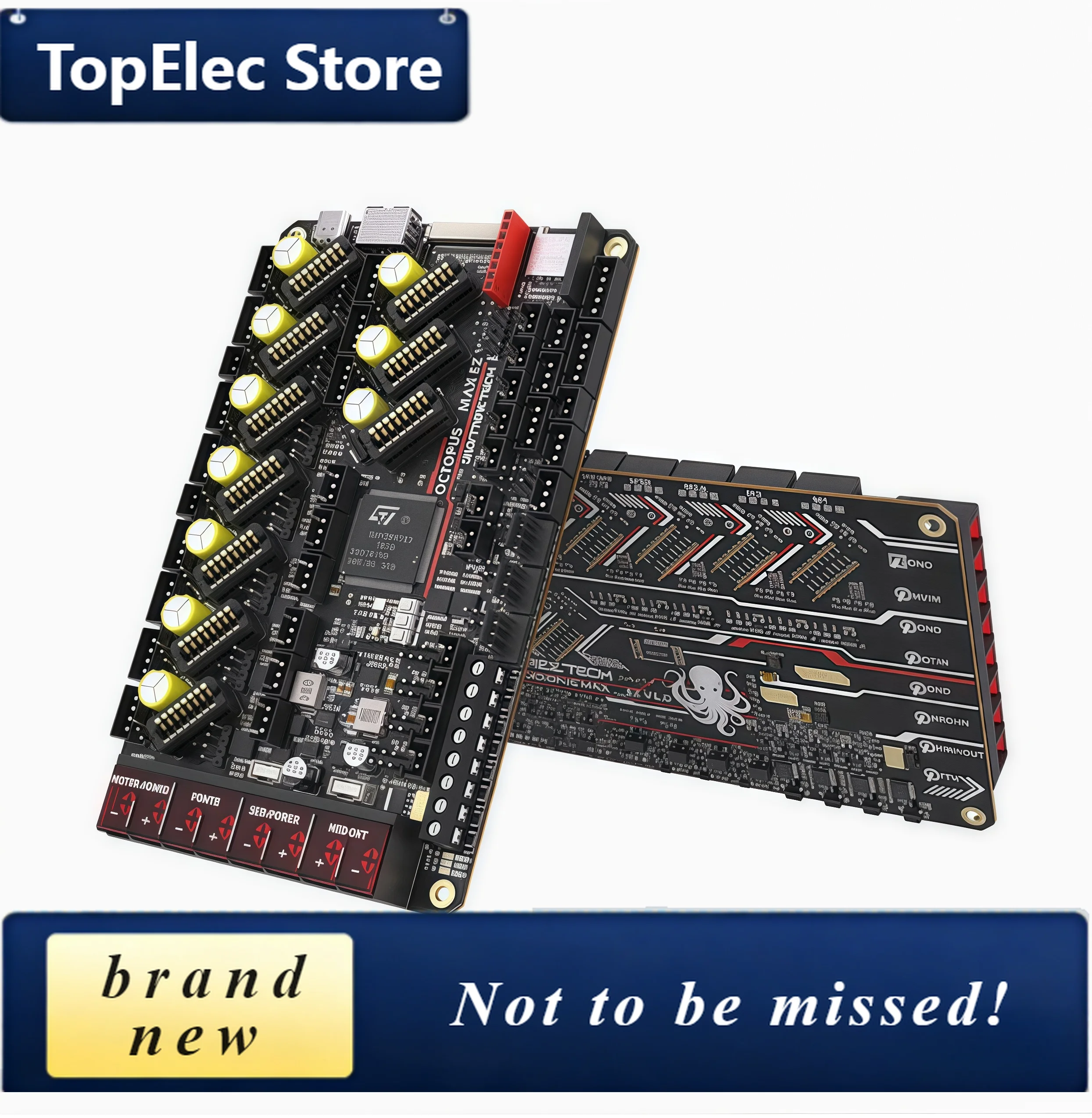 TopElec BTT PI BIGTREETECH Octopus Max EZ (H723) 3D Printer Motherboard 10 Axis Voron High Voltage 56V H723