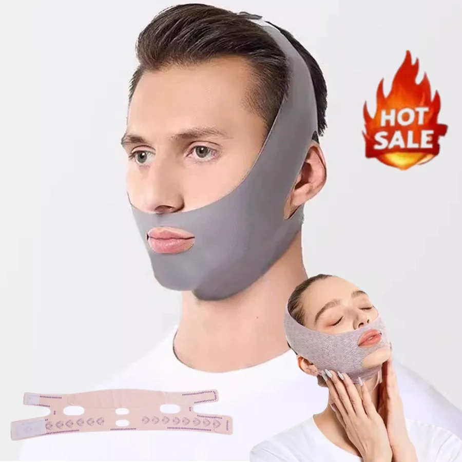 قناع النوم لنحت الوجه، قناع الشد المرن القابل للتنفس، العناية بالبشرة، حزام التخسيس، قناع الذقن حتى امرأة