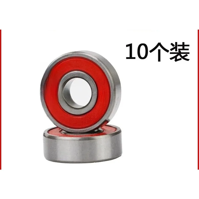 608RS Bearings High Speed Universal Red Cover Skateboard Bearings Roller Skates Skates Scooters Stroller