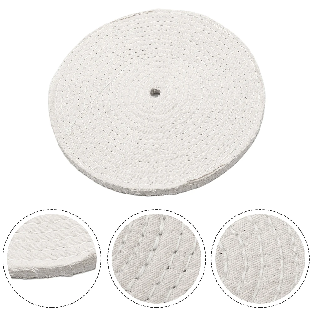 Spiral Sewn 8 Inch Cotton Buffing Wheel for Polishing Metal Jewelry Aluminum Stainless Steel and Wood with Electric Machines