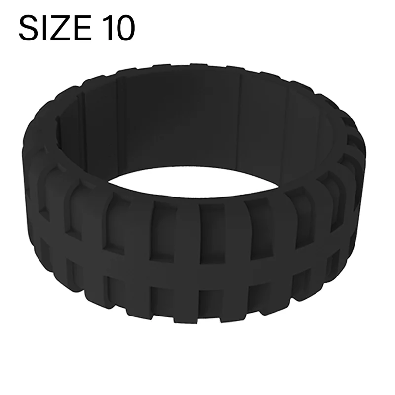 CYL-9.0mm Popular for Women Silicone Cool Rings Rectangle Silicone Wedding Ring Environmental Tire Sports Ring 10