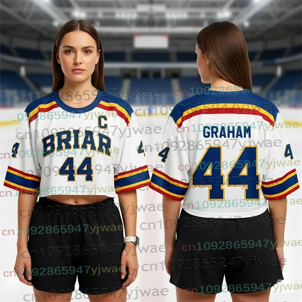 Off-Campus Briar University Hockey-Trikot Graham 44 22 DI LAURENTIS 66 Sport Casual T-Shirt Herren Damen Trikot Top Crop Tee Top – Detail 6