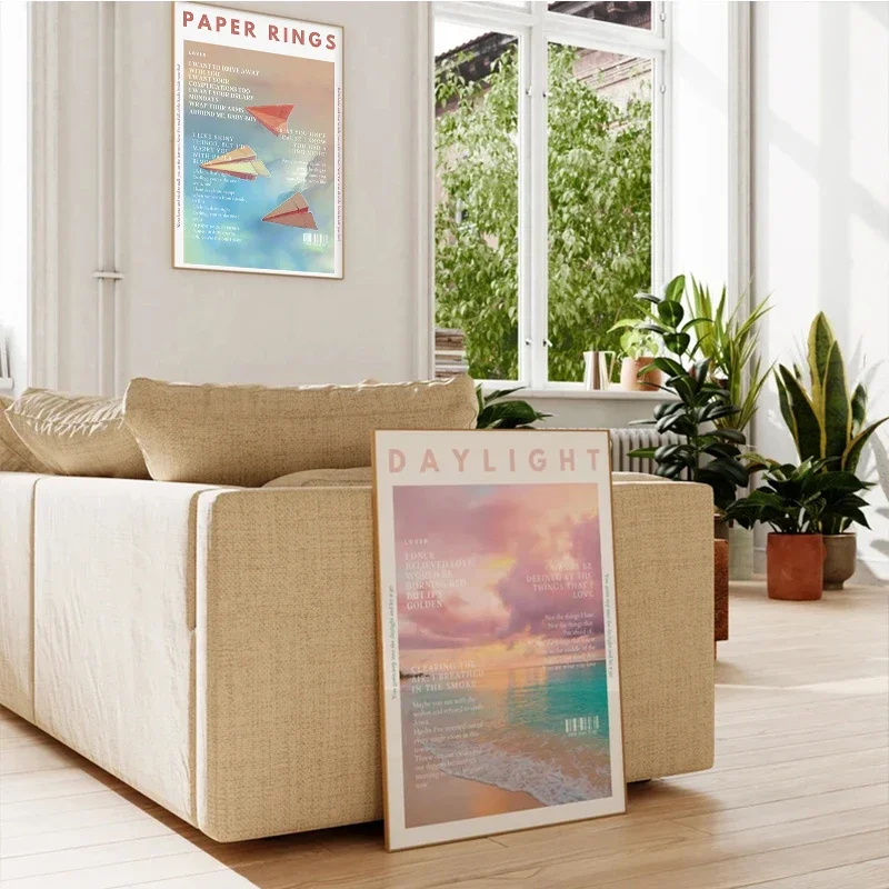 Taylor-Swift Lover Album Posters and Prints New Music Lyric Canvas Painting Wall Art Pictures for Home Living Room Decor Cuadros