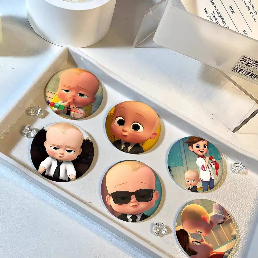 Cartoon Movie The Boss Baby Round Badge Creative Brooch Clothing Backpack Accessories Lapel Pin
