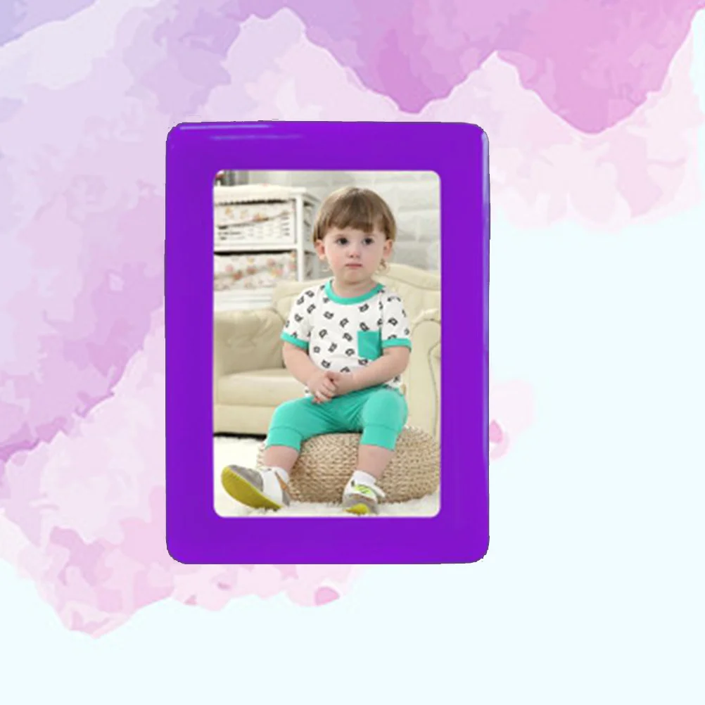 

Colorful Magnetic Photo Frame PVC Strong Structure for Refrigerator Cabinet 6 Inch Purple Magnetic Picture Frame