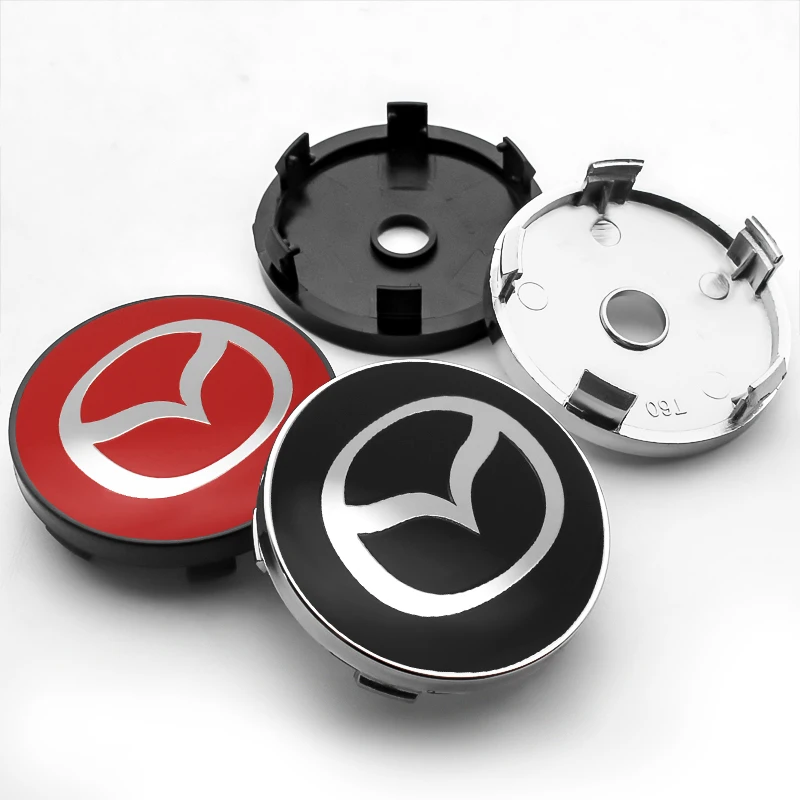 4pcs Car Styling 56 60mm Emblem Wheel Center Hub Caps Stickers Auto Rim Cover For Mazda 2 3 5 M5 CX-4 CX-5 CX6 M3 M6 MX3 MX5 Rx8