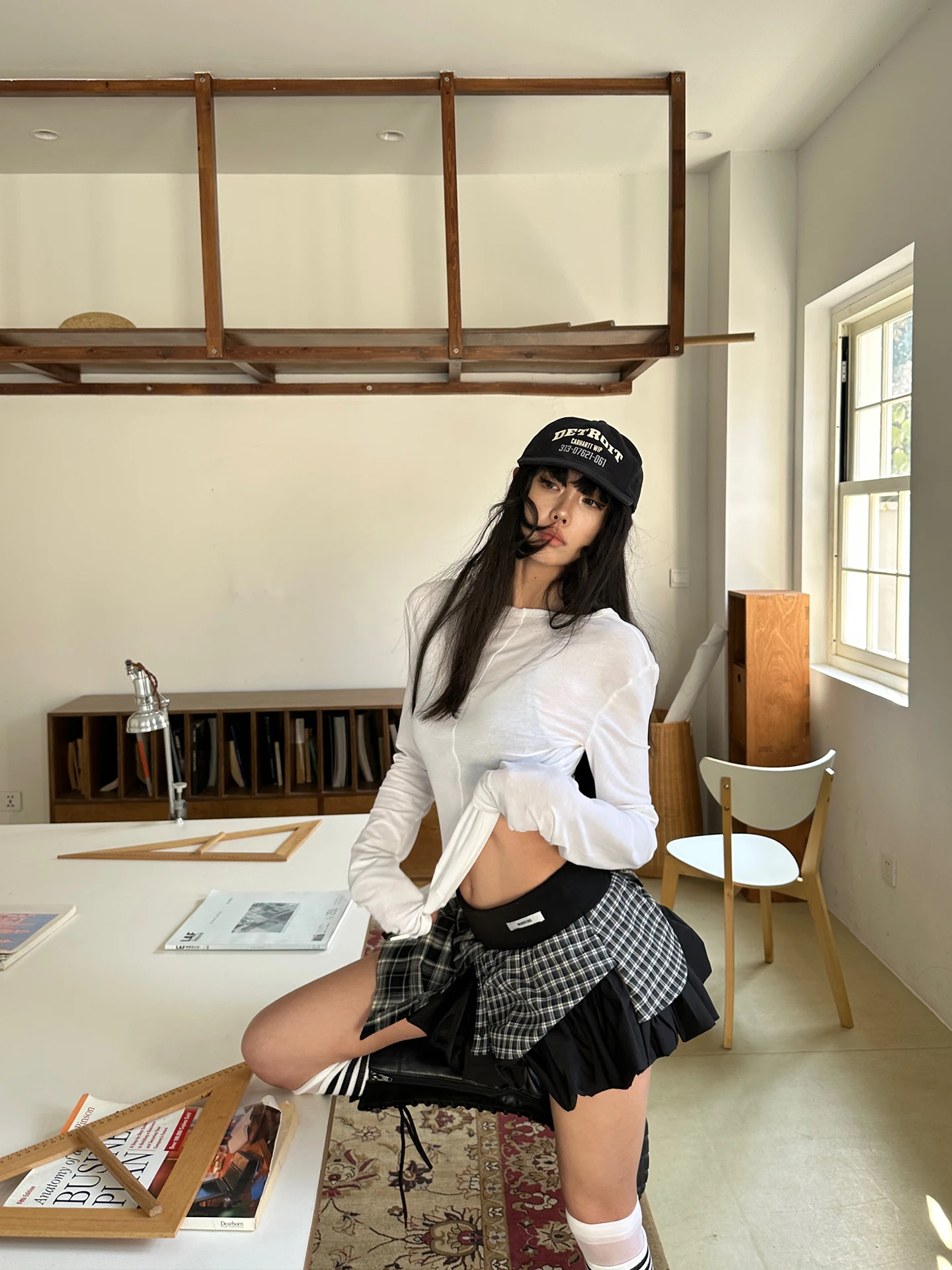 

Юбка-карандаш Warden k Tides Ballet Bla Plaid для женщин, весенняя, с цветочным принтом, средней длины, с низкой талией, из полиэфирного волокна