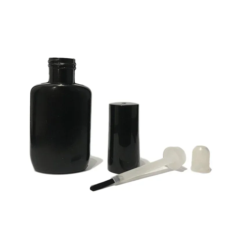 ขวดยาทาเล็บเปล่าแบบพกพา15มล. 10ชิ้นภาชนะเครื่องสำอางพลาสติกใสขวดเล็บพร้อมแปรงขวดเก็บกันรั่ว