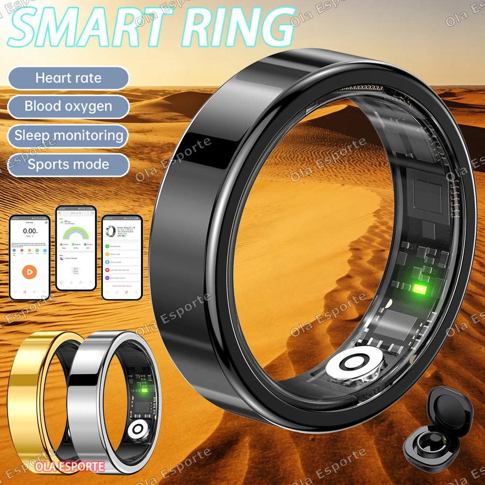 

Новое умное кольцо для мужчин и женщин: мониторинг здоровья, сна, пульса, уровня кислорода в крови, водонепроницаемость 5ATM, мультиспортивный режим, управление жестами, смарт-кольцо.