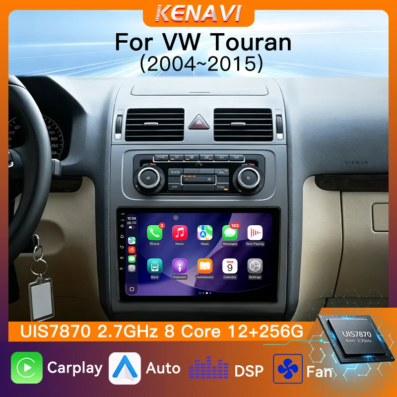 UIS7870 Car Stereo Radio Wireless Carplay Android Auto For VW Touran 2004‑2015 GPS Center Multimedia Player AM FM RDS Head Unit