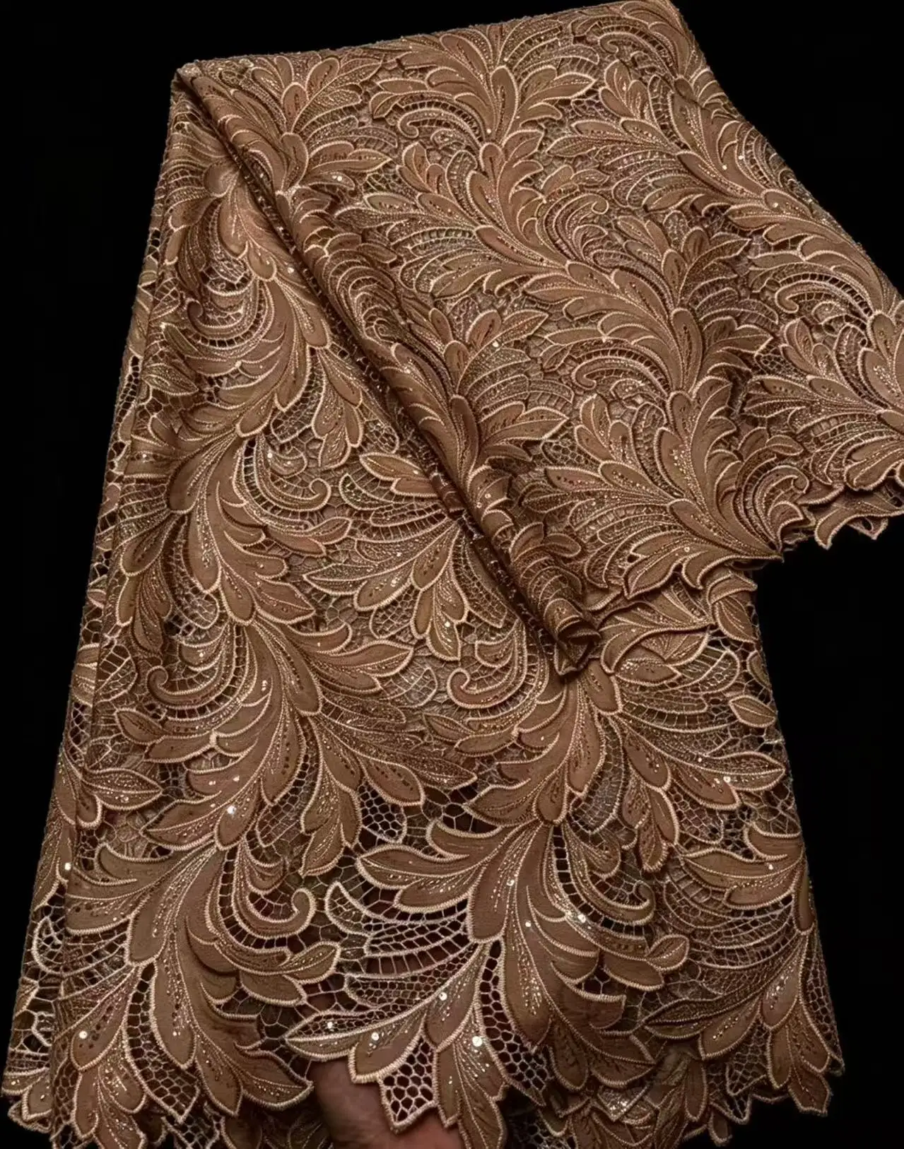 2026 Nigerian Cord Guipure Lace Fabric High Quality 5 Yards Knitted Water Soluble African Lace Fabric Wedding Dress for Sewing