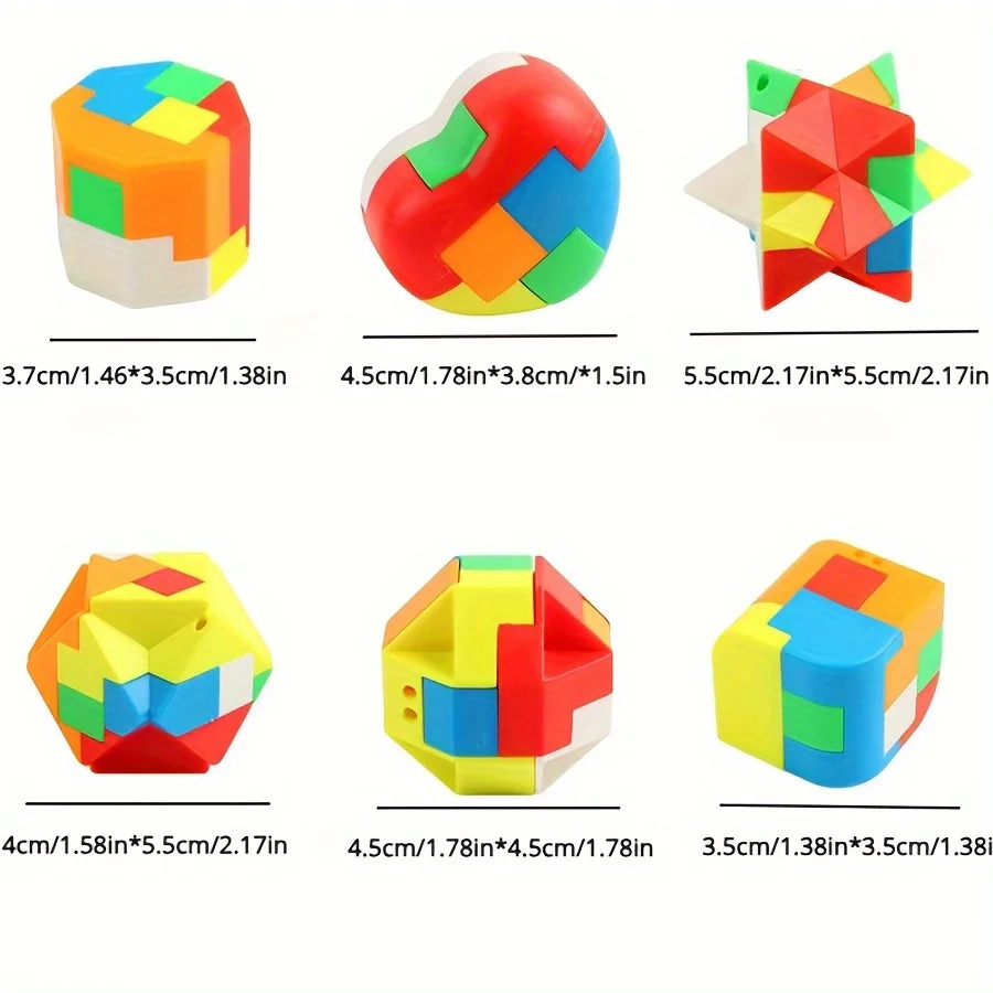 Colorful PP Material Lu Ban Cube Puzzle Toy Deconstructable And Reassemblable Perfect Christmas Gift Brain Teaser Challenge Game