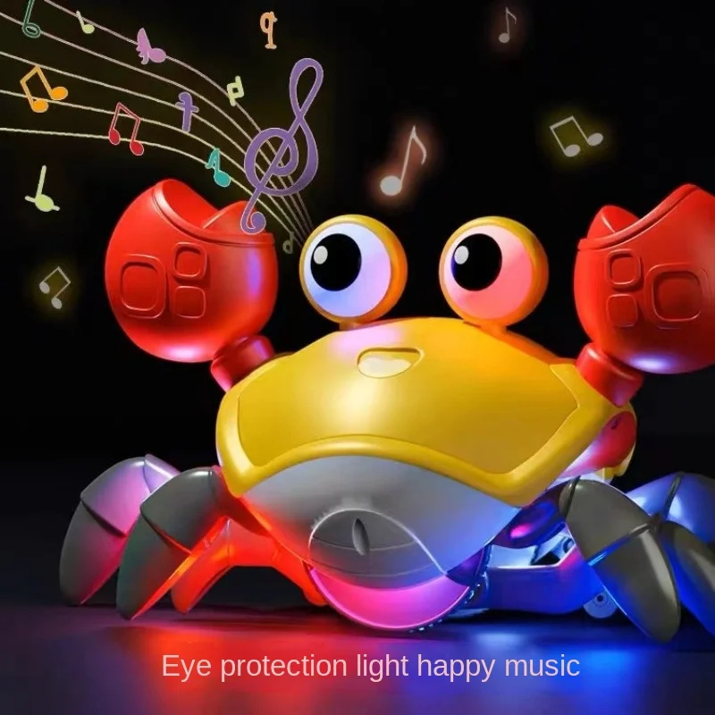 Charging Automatic Induction Escape Crab Luminous Music Male and Female Simulation Crawling Street Stall Hot Selling Toys