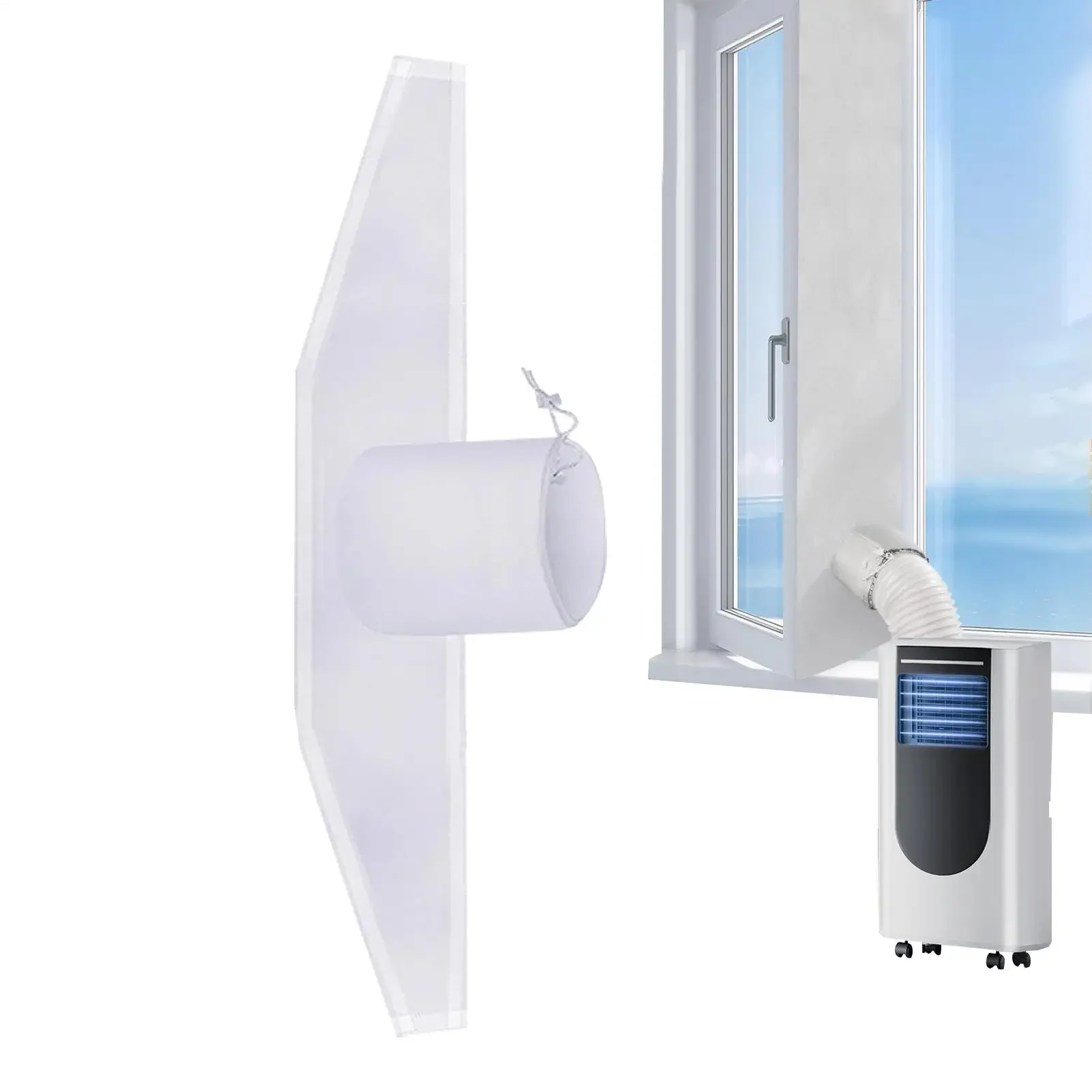 3/4/5m AC Window Seal Kit Portable AC Window Vent Kit No Drilling Waterproof Fully Sealed Air Conditioning Vent Sealing Cloth