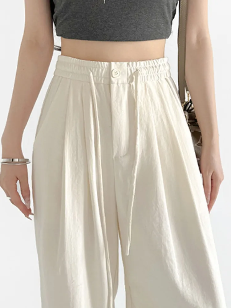 アロン カラーシリーズ センバッハ クールセンセーション 軽量ワイドレッグパンツ 怠惰な着心地でスリムに見える日焼け止めアイスシルクカジュアルパンツ 女性用...