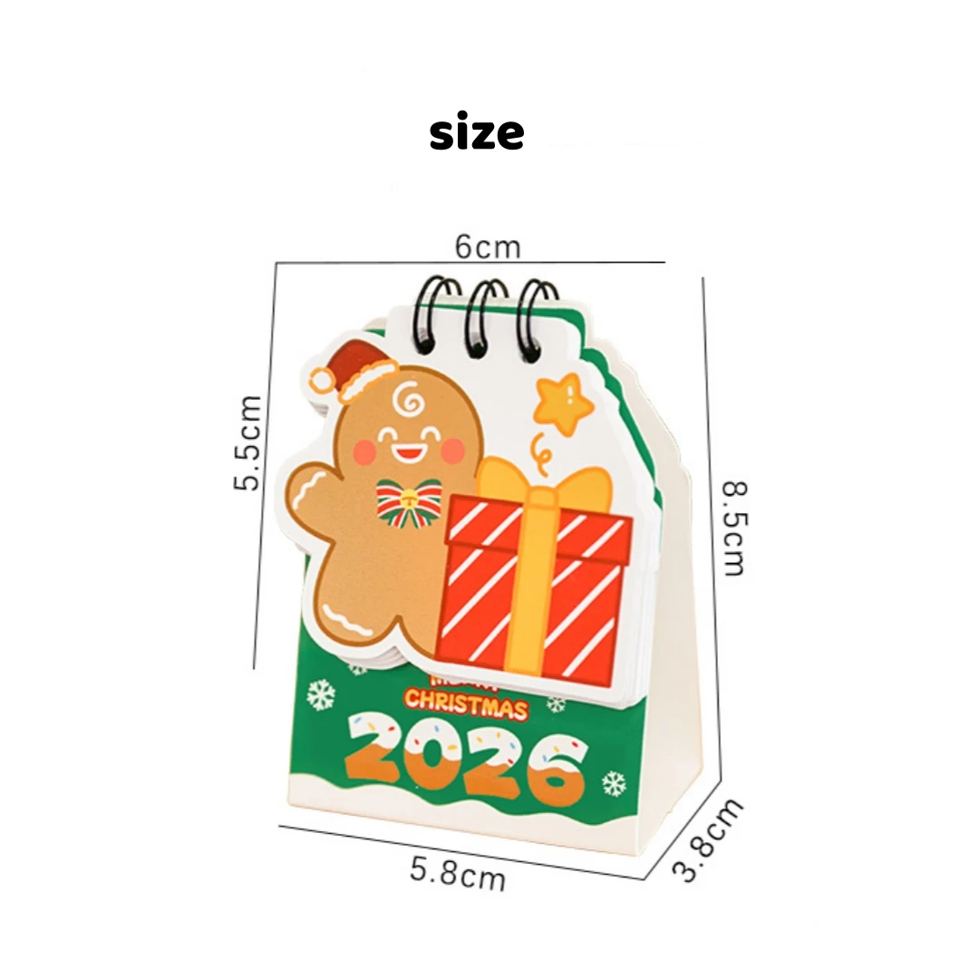 Mini Christmas Desk Calendar Foldable Table Planner Desktop Calendar Mini Paper Note Calendar Desk Decoration Student Gift