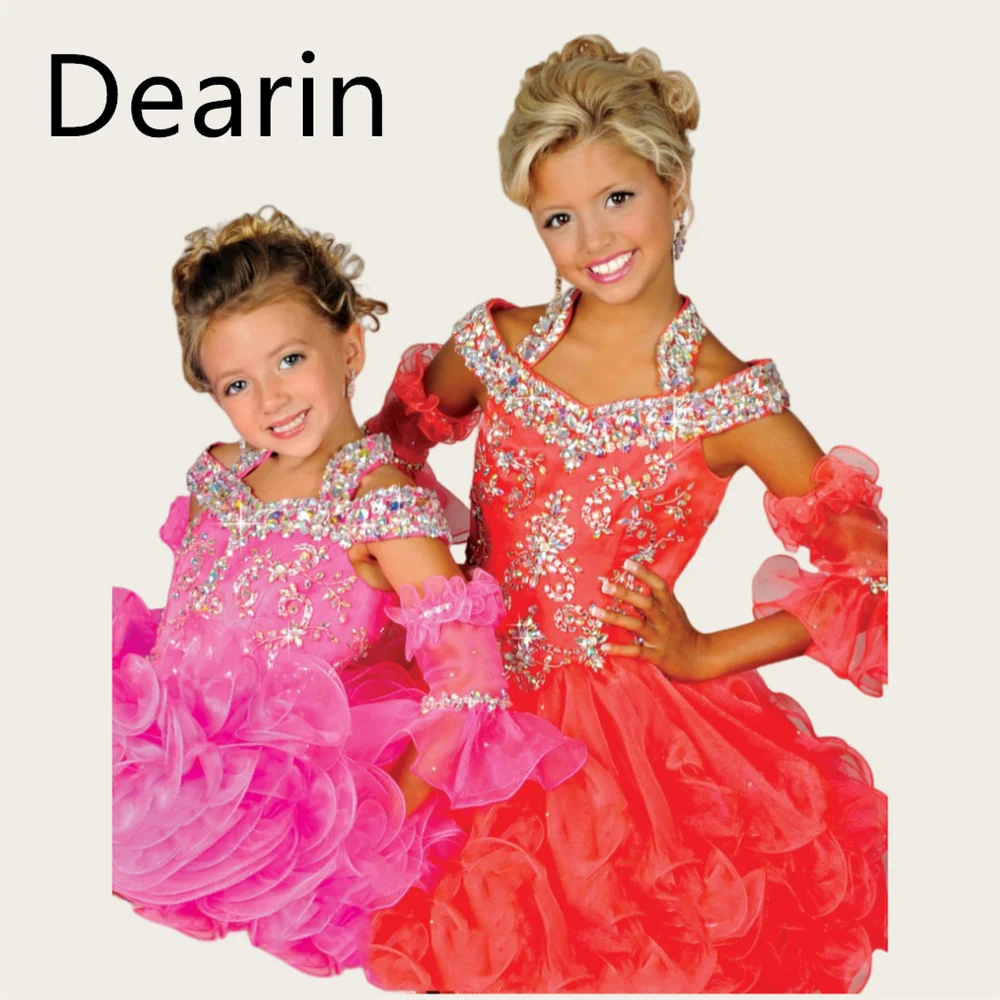 

Flower Girl Dress Dearin Shoulder Girdle A-line Mini Length Skirts Fold Flower Girl Dresses