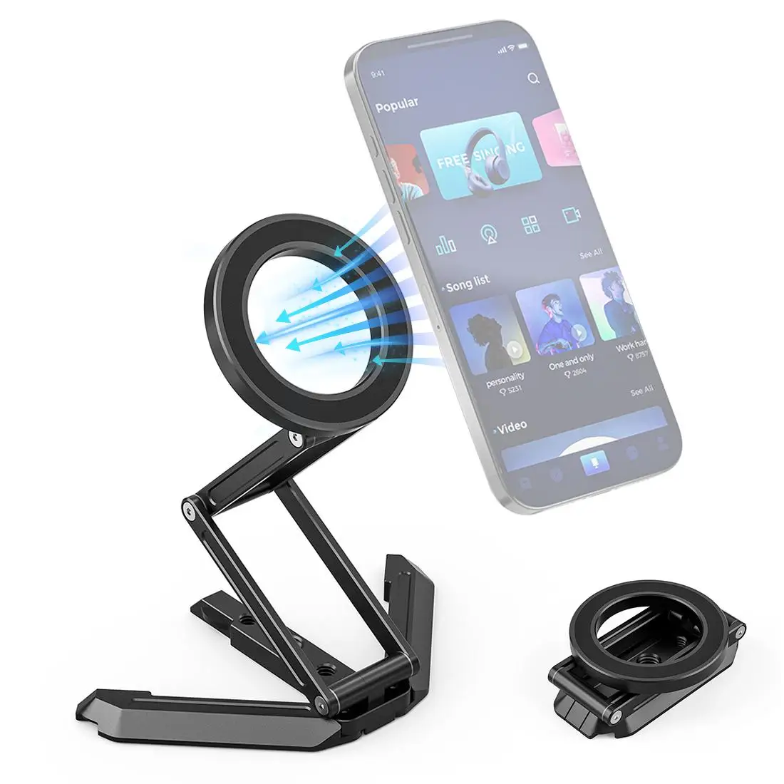 

PULUZ MagSafe Desktop Live Streaming Magnetic Foldable Phone Holder Bracket Magnetic Phone Holder