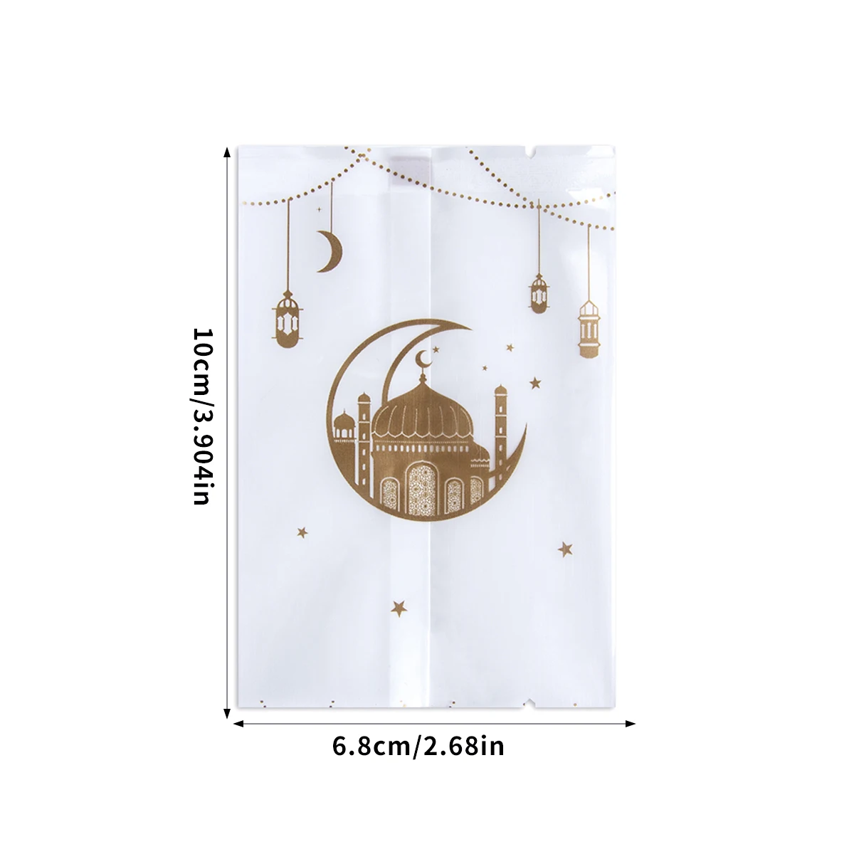 100Pcs Ramadan Cookie Bags Hot Seal Nougat Candy Baking Packaging Bag 2025 Eid Mubarak Decorations Islamic Muslim Party Supplies