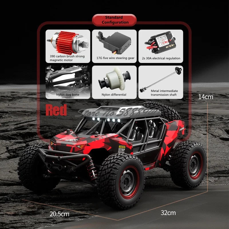 Coche eléctrico inteligente 4WD RC, 40 KM/H, luz LED destacada, absorción de impacto todoterreno, camión de Control remoto de alta velocidad, vehículo de juguete