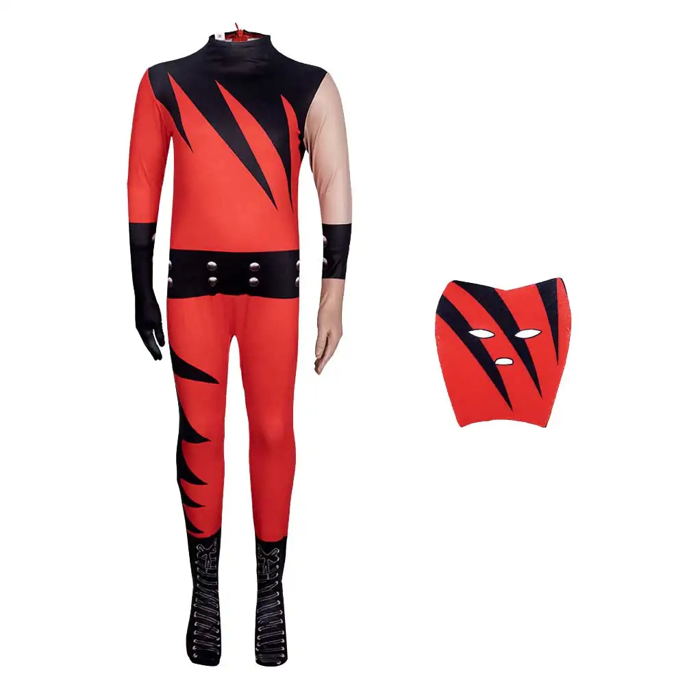 Combinaison de lutteur Superstar pour garçons, masque de Cosplay de rôle de fête Kane, Costume d'halloween