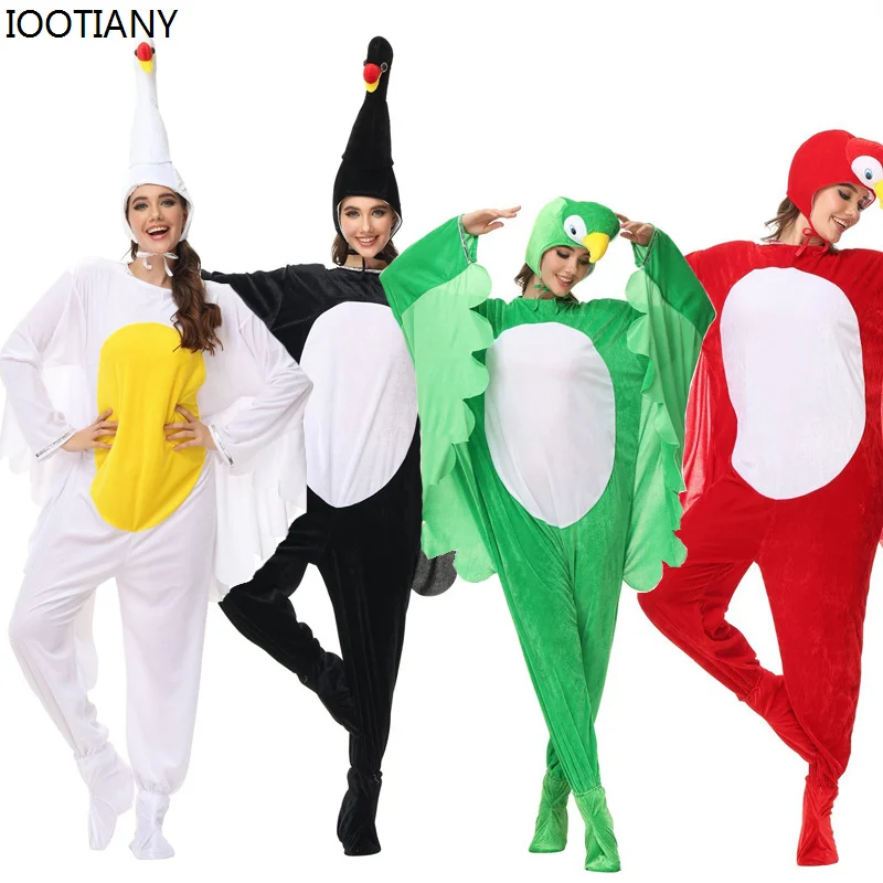 

Swan Parrot Animal Cosplay Jumpsuit Carnival Party Amusement Park Stage Doll Costumes Halloween Masquerade Mascot Dress Up