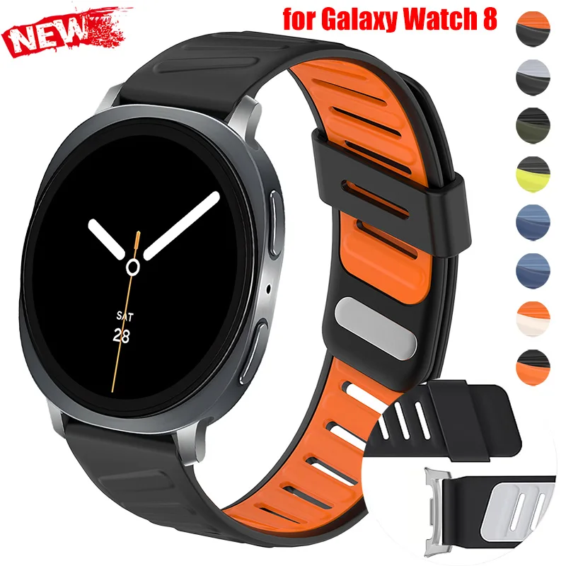 Silikon-Sportarmband für Samsung Galaxy Watch 8 40 mm 44 mm/8 Classic 46 mm, atmungsaktives Armband für Samsung Galaxy Watch 8 Armband