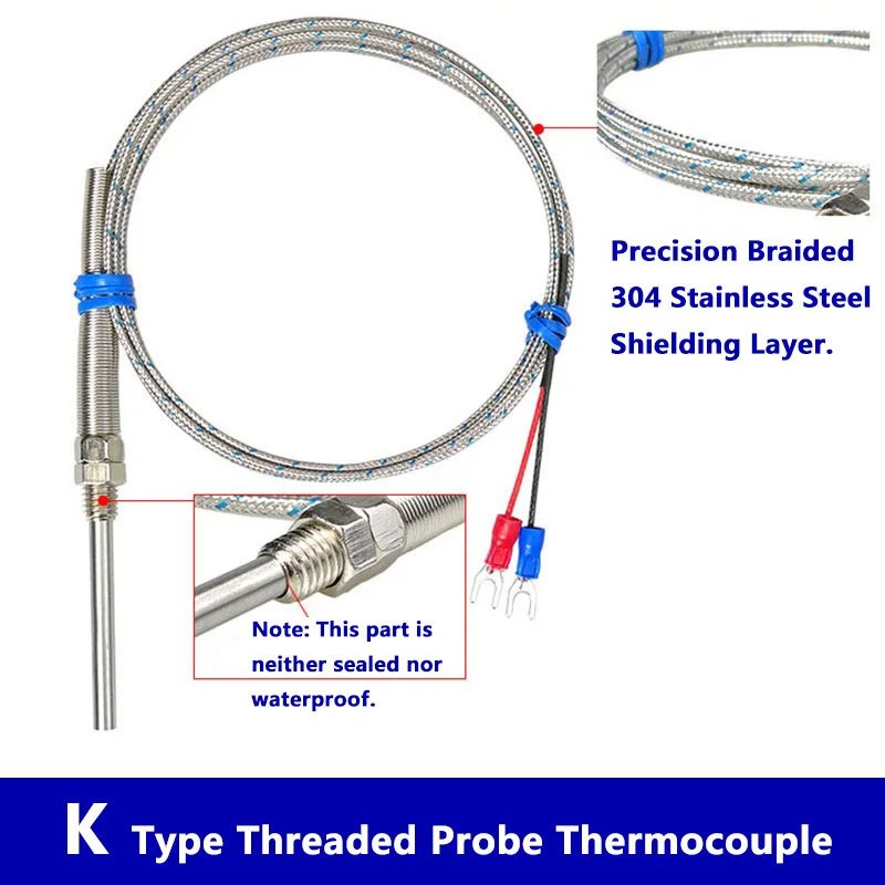 High Precision Termocouple Type K with M8 Screw Thread Stainless Steel Rapid Response for Industrial Monitoring
