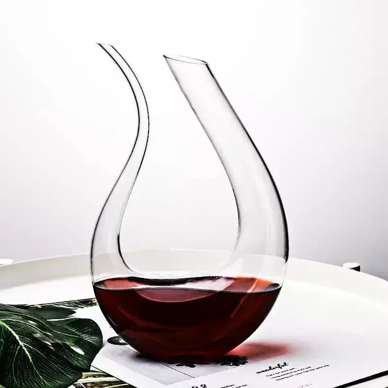 Crystal High-end 1200ML U-shaped Separator Handmade Crystal Red Wine Brandy Champagne Glass Home Bar Decanter Bottle