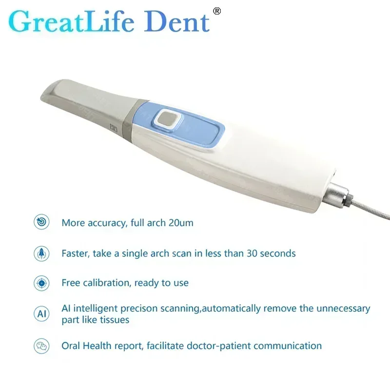 GreatLife-Dent Dental Versão 3.0 Pro Intraoral 3D Scanner, 3D com Software Livre, CAD, CMD, Restauração Ortodôntica, CE, Aprovado ISO