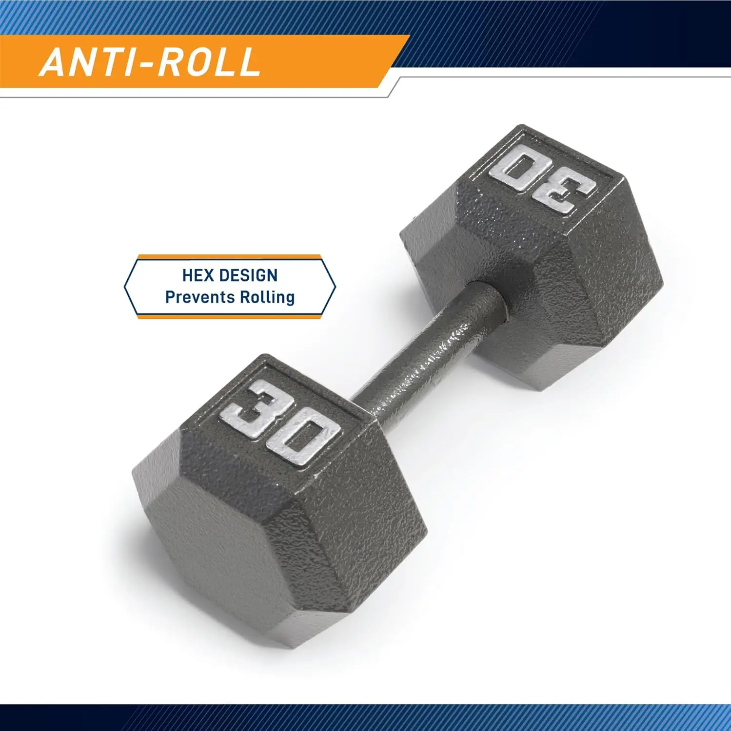 Cast Iron Hex Dumbbells Collection - Available size from 3-lb to 100-lb, SOLD INDIVIDUALLY