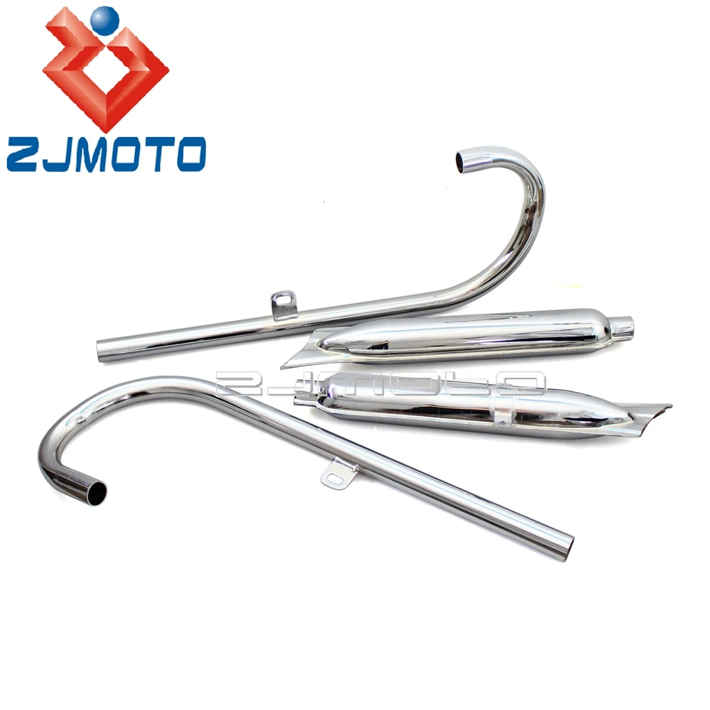 Retro Fishtail Exhaust Tube For BMW K750 M1 M72 R72 R71 R12 Dnepr URAL Motorcycle Complete Exhaust Pipes System Silencer Pipe