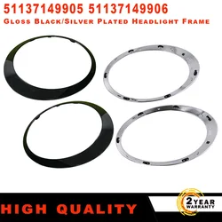 Marco de faro de coche Chapado en plata y negro brillante para MINI Cooper S R56 R57 R55 Clubman 2007-2015 51137149905 51137149906