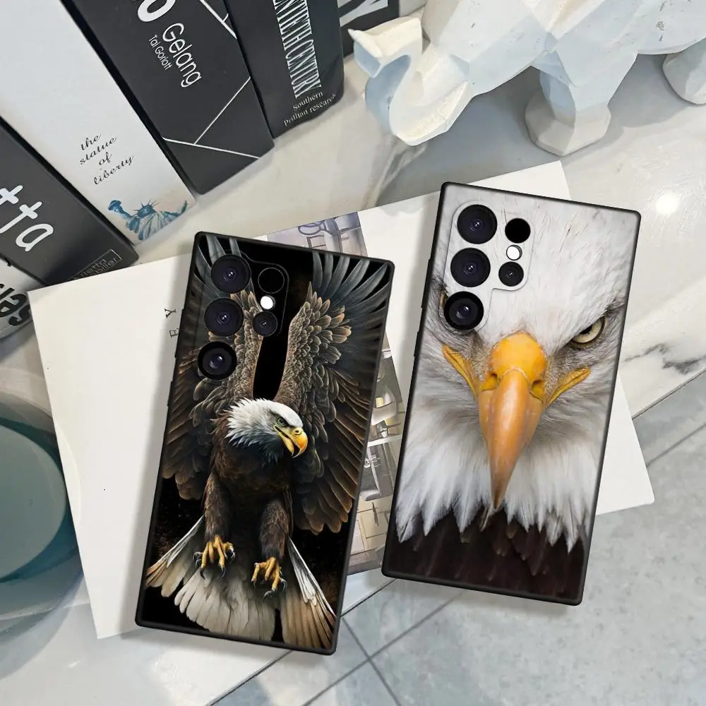 Eagle Fierce eagle falcon  Phone Case For Samsung Galaxy S24 23 21 S20 Ultra S10 S9 Plus s24 20Ultra 22Plus Black Covers