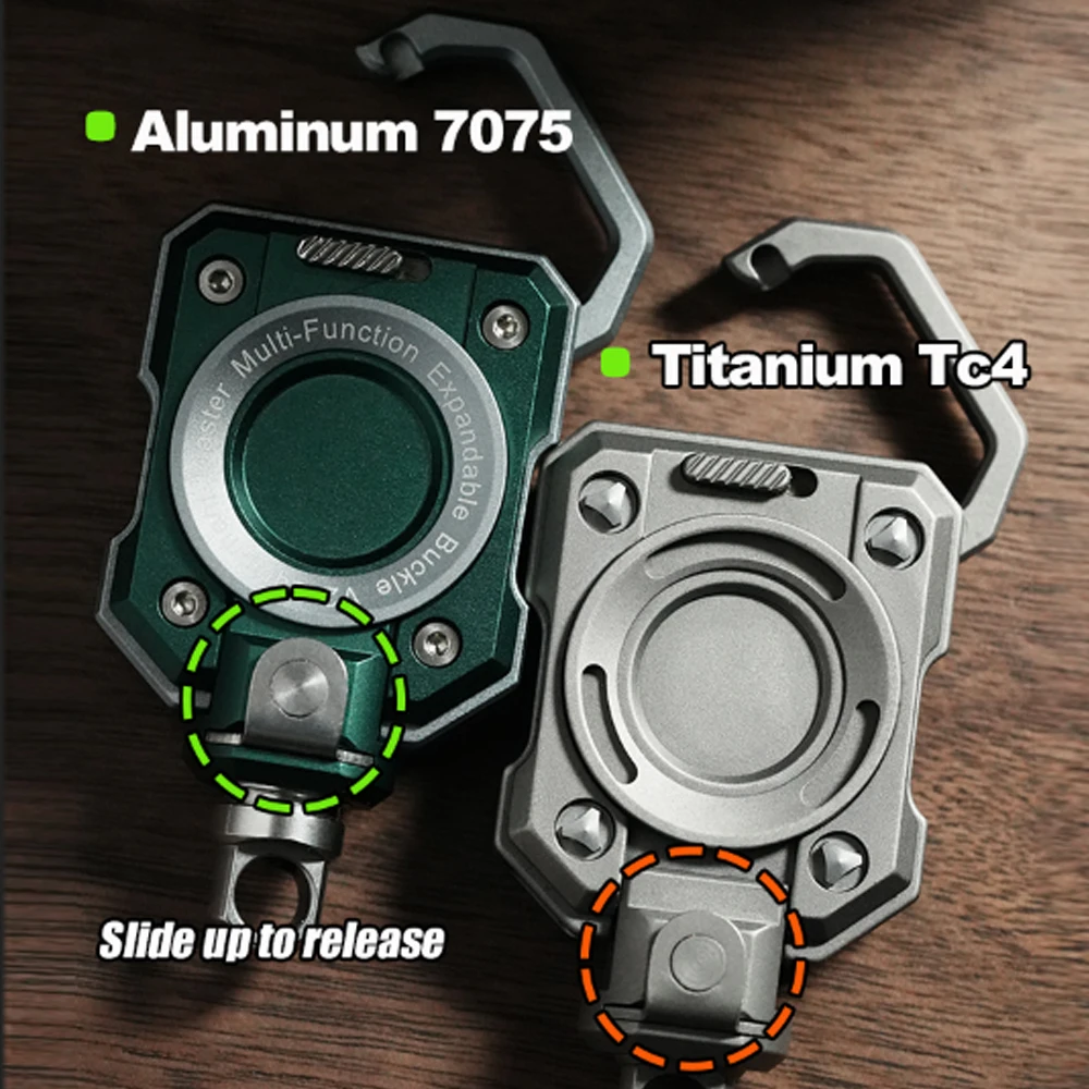 T.MAGICIAN Titanium Retractable Keychains N52 Strong Magnet Quick Release for Car Keys Fishing Tools Gift for Man Woman