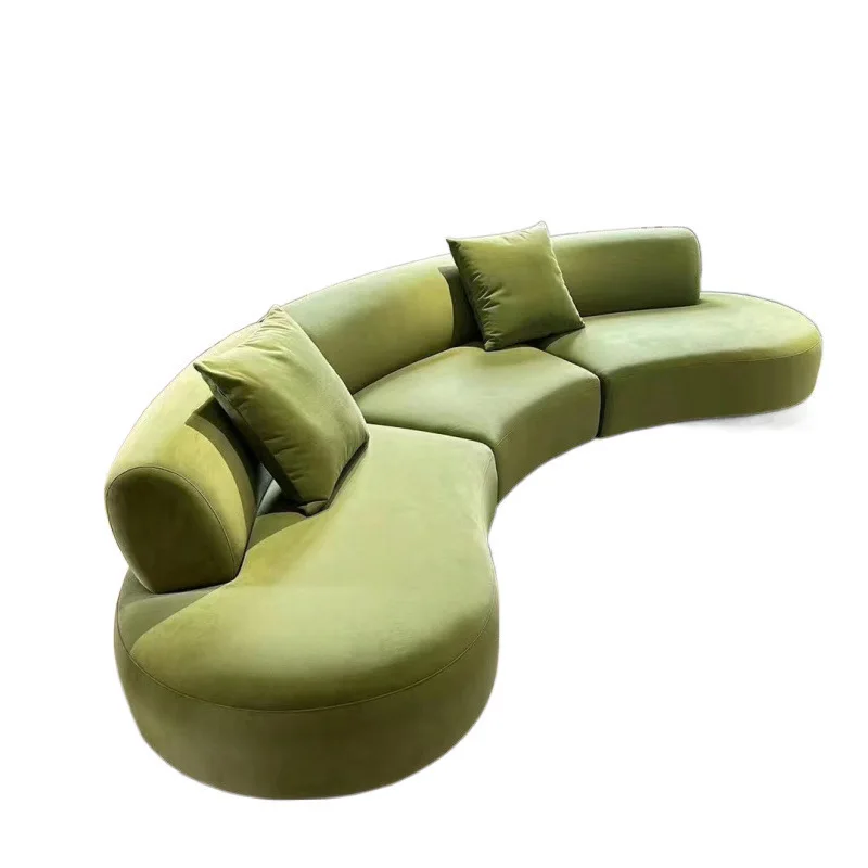 

Modern minimalist semi-circular curved sofa sitting area reception