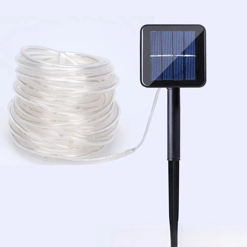 Solar LED Rope Tube String Lights Outdoor Waterproof Garden Patio Yard Christmas Holiday Decoration Fairy Lights