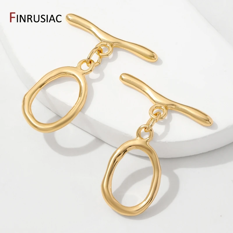 18K Gold Plated Brass Oval/Heart OT Clasps,Bracelet Connector O Toggle Clasps,DIY Bracelet Jewelry Making Findings view 4