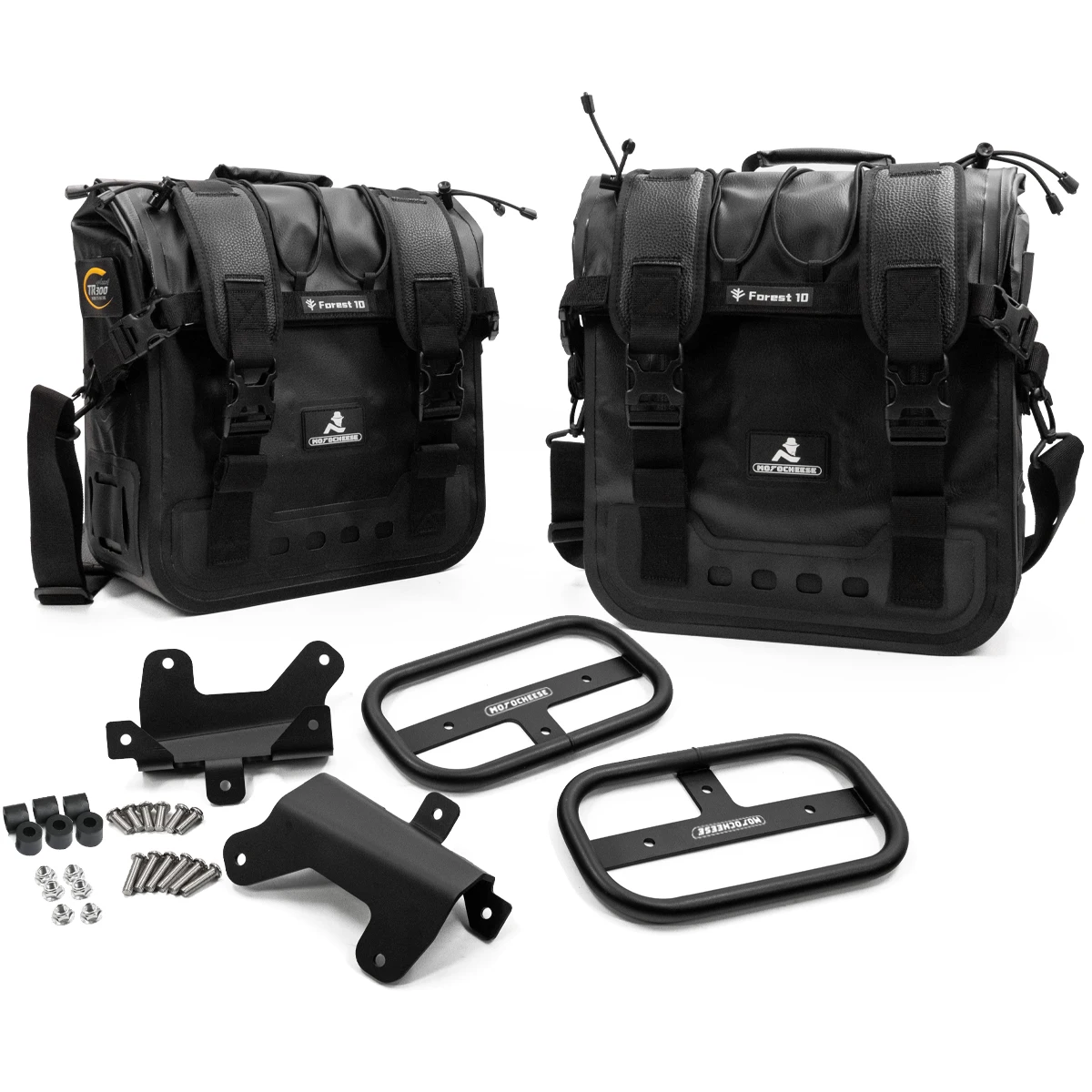 Large Capacity Retro-Style PVC Side Hanging Bag Quick Release Universal Accessory For Motorcycle Riding Saddlebags Luggage
