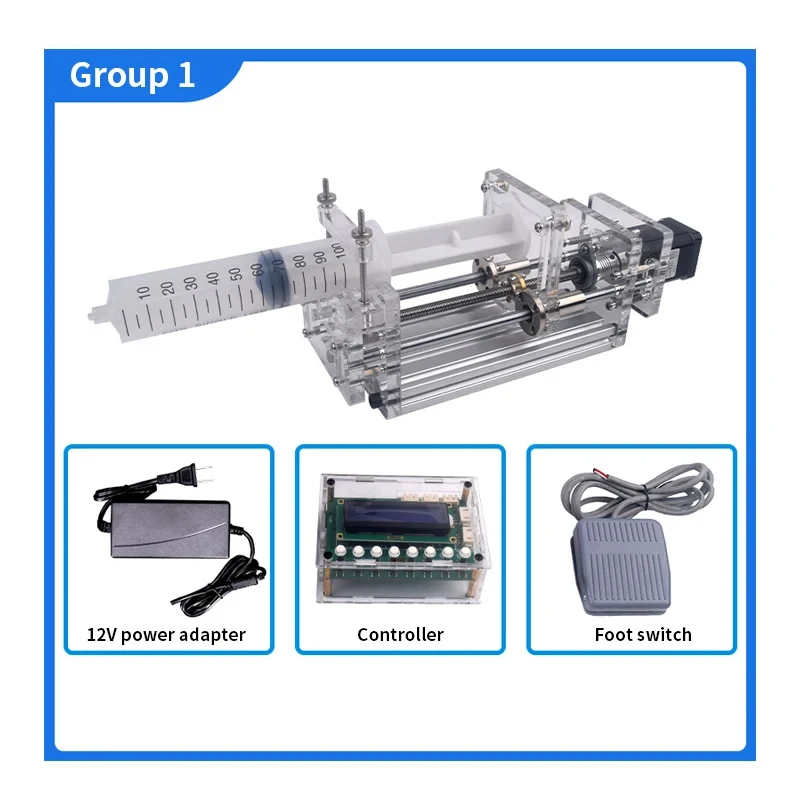 1-150ML Laboratory Micro Syringe Pump Mini Desktop Injection Pump Liquid Glue Dispenser Electric Injection Pump DC 12V