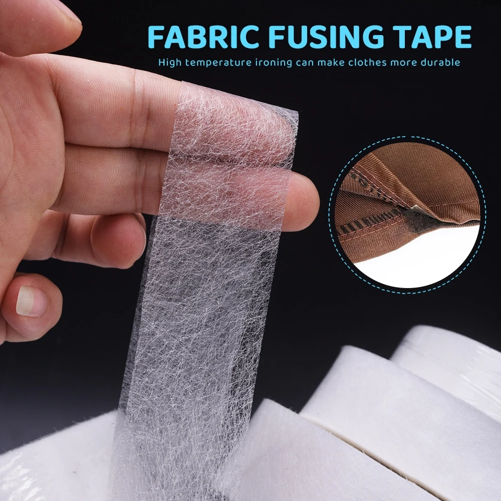 60m Double-sided Interlining Adhesive Fabric Clothes Iron On Hem Fusible Interlining Tape DIY Apparel Sewing Accessories