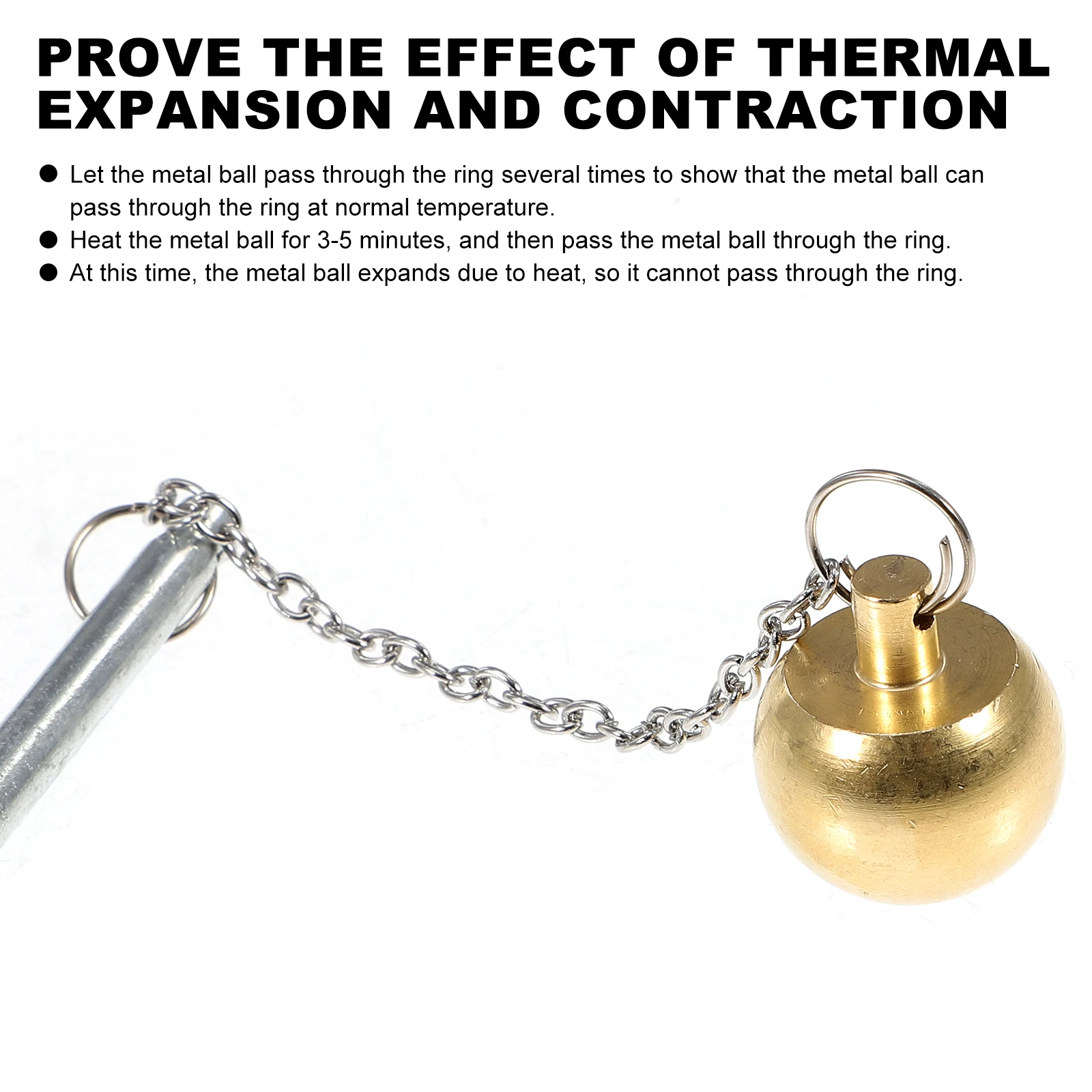 

Experimental Bronze Ball School Laboratory Thermal Expansion and Contraction Tool Large