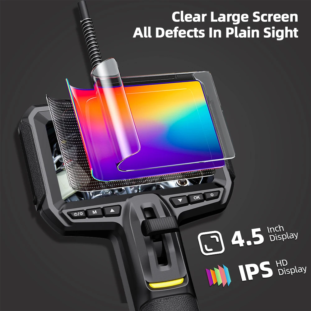 REYUECAM R8 5.9mm Dual Lens Two-way 210° Articulating Endoscope with 5000mAh Battery and 1.2M Shape-Retaining Snake Tube