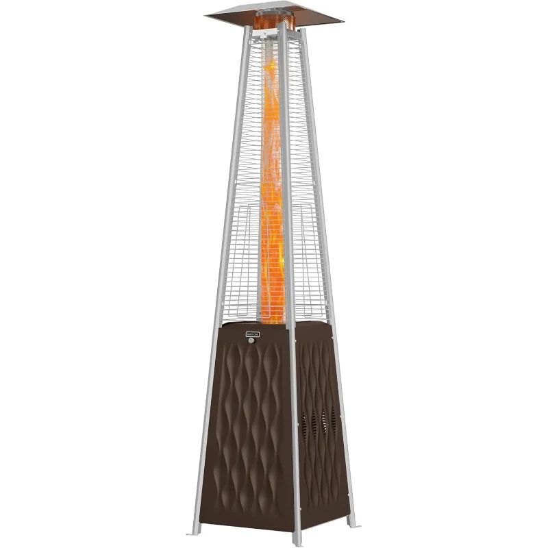 

Pyramid Patio Heater, 48,000 BTU Outdoor Patio Heater, Quartz Glass Tube Propane Heater, Triple Protection System, With Wheels