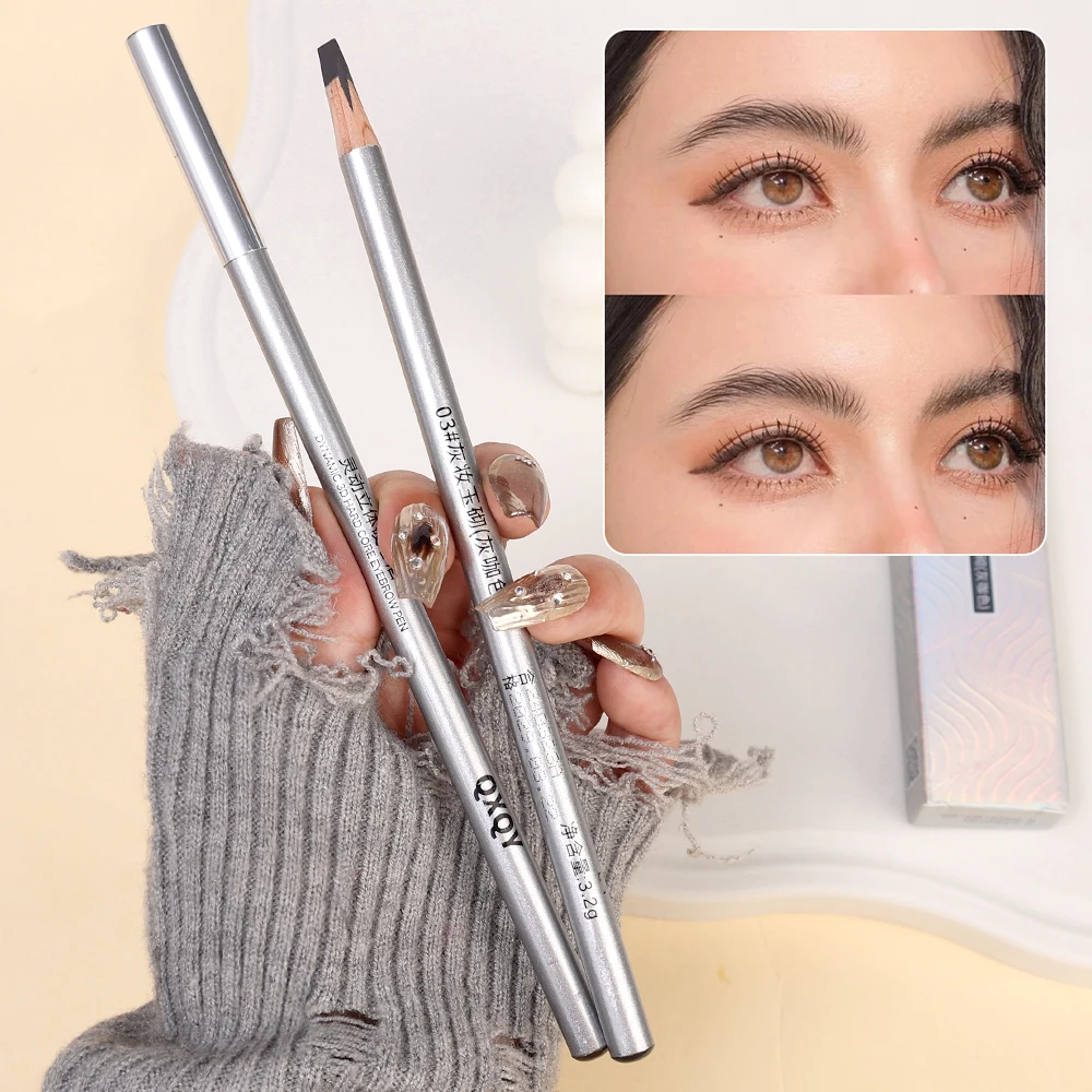 EyebloggPen-Crayon à sourcils durable, maquillage des sourcils, résistant à la transpiration, imperméable, sans bavures, rehausseur de teinte de tatouage, noir, marron, gris